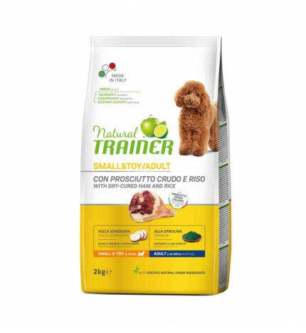 Natural Trainer Crocchette Prosciutto Crudo e Riso Cane Adult Small & Toy 2Kg-1