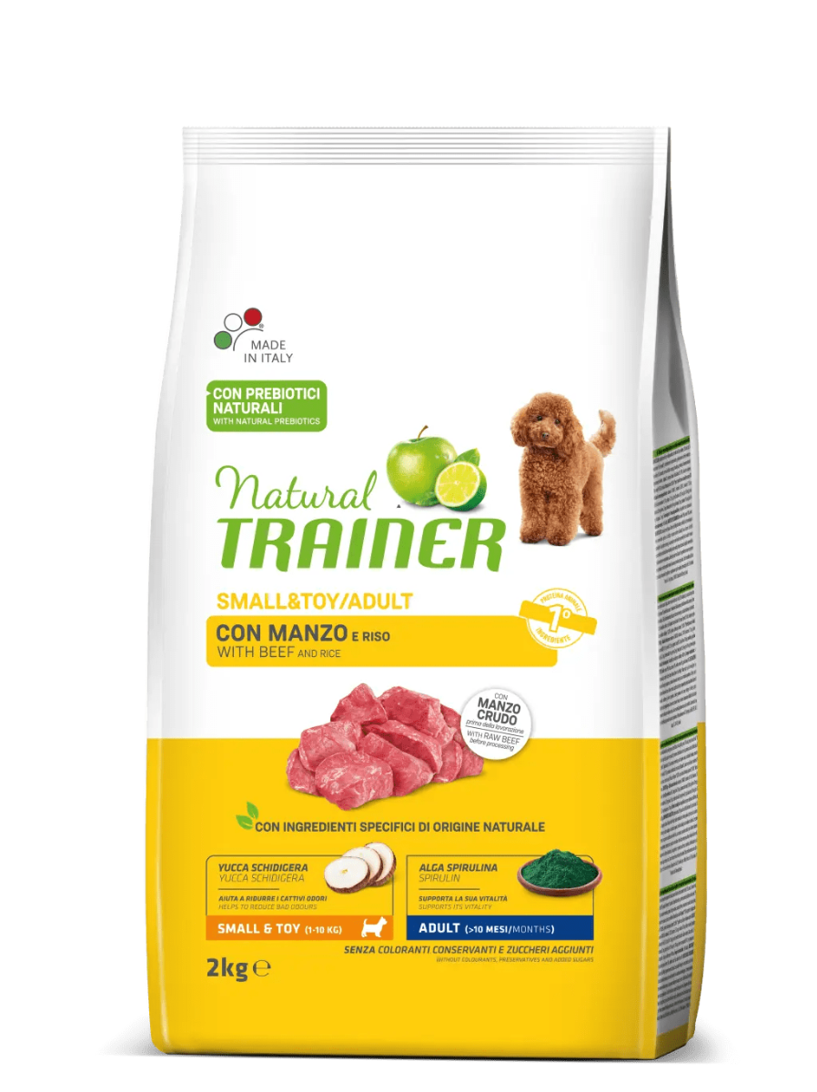 Natural Trainer Crocchette Manzo/Riso Per Cani Adulti Taglia Piccola Sacco 2 Kg-2