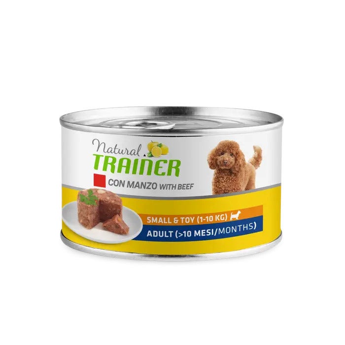Natural Trainer Cibo Umido Manzo/Riso Per Cani Adulti Taglia Piccola Lattina 150g-1