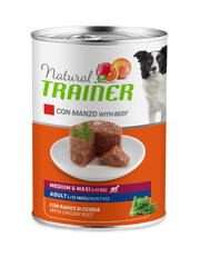 Natural Trainer Cibo Umido Manzo/Riso Per Cani Adulti Taglia Media/Grande Lattina 400g-1