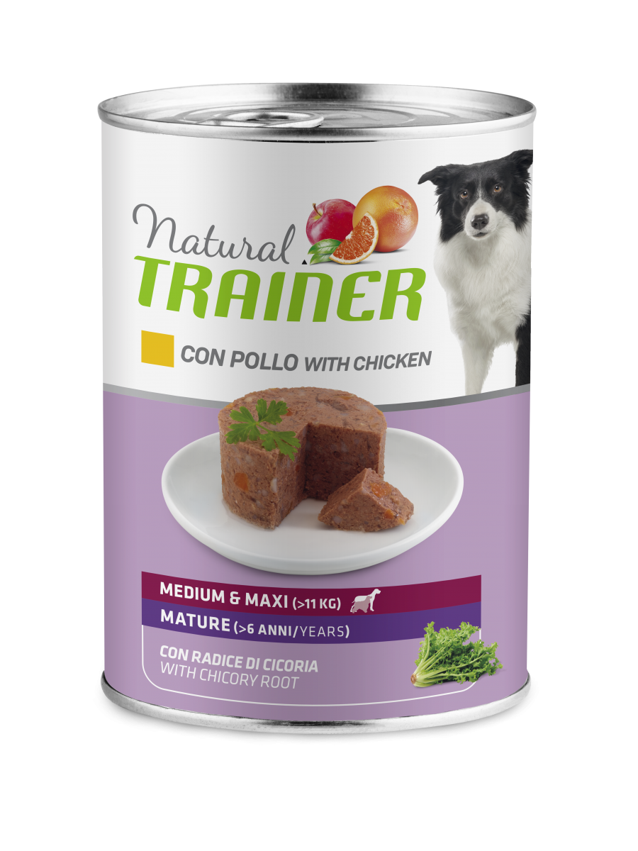 Natural Trainer Maintenance Mature Medium E Maxi Per Cani Umido Pollo Lattina 400g-1