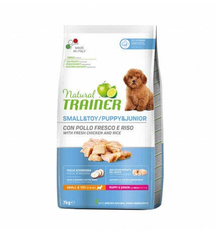 Natural Trainer Crocchette Pollo Puppy & Junior Small & Toy 7Kg-1