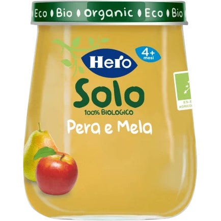 Hero Solo Omogeneizzato Pera E Mela 100% Bio 120g-2