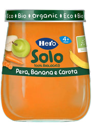 Hero Solo Omogeneizzato Pera Banana E Carota 100% Bio 120g-1