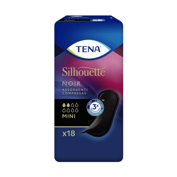 Tena Silhouette Noir Mini Assorbente Nero Incontinenza Leggera 18 Pezzi-1