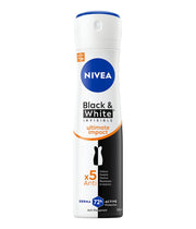 Nivea Black & White Invisible Ultimate Impact Deodorante Spray on Antitraspirante 125ml-1