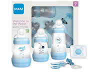 Mam Set Regalo Neonati Azzurro 2 Biberon Easy Start 160 ml+1 Biberon Easy StartAnti-Colic 260 ml+1 Succhietto+1 Clip-1