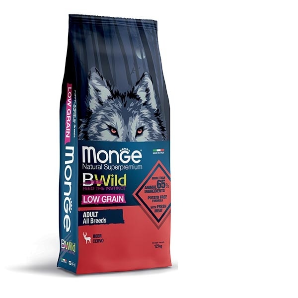 Monge B Wild Low Grain All Breeds con Cervo Cibo Secco Per Cani Adulti Sacco 12 Kg-3