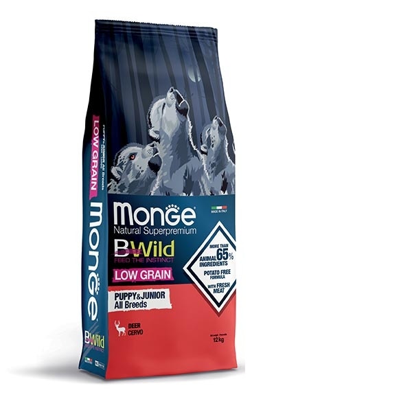 Monge B Wild Low Grain All Breeds Con Cervo Cibo Secco Cani Cuccioli Sacco 12 kg-3