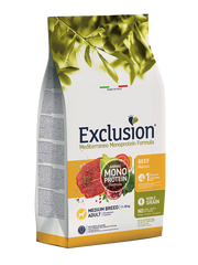 Exclusion Mediterraneo Monoprotein Formula Noble Grain Beef Crocchette Con Manzo Per Cani Adulti Taglia Media Sacco 3kg-2