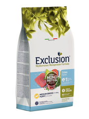 Exclusion Mediterraneo Monoprotein Formula Noble Grain Tuna Crocchette Con Tonno Per Cuccioli Taglia Media Sacco 3kg-2