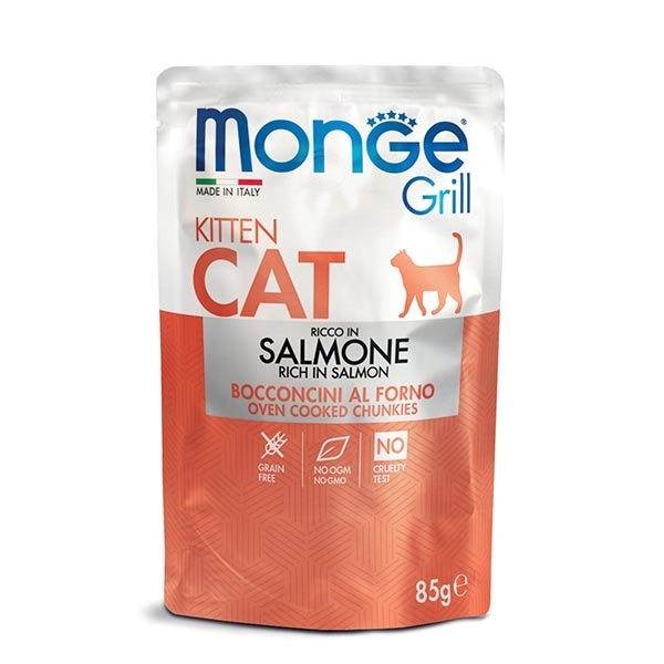 Monge Grill Kitten Ricco in Salmone Cibo Umido Per Gatti Cuccioli 85g-2