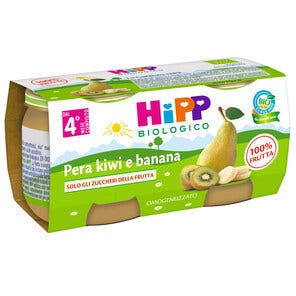 Hipp Omogeneizzato Pera Kiwi Banana 4M+ 2x80g  - 1