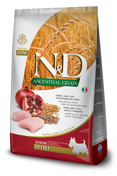 Farmina N&D Ancestral Grain Pollo E Melograno Cani Senior Taglia Mini Sacco 2,5kg-2