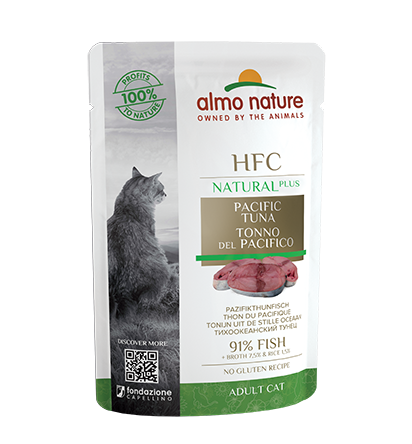 Almo Nature HFC Natural Plus Cibo Umido Tonno Del Pacifico Gatti Adulti Bustina 55g-1