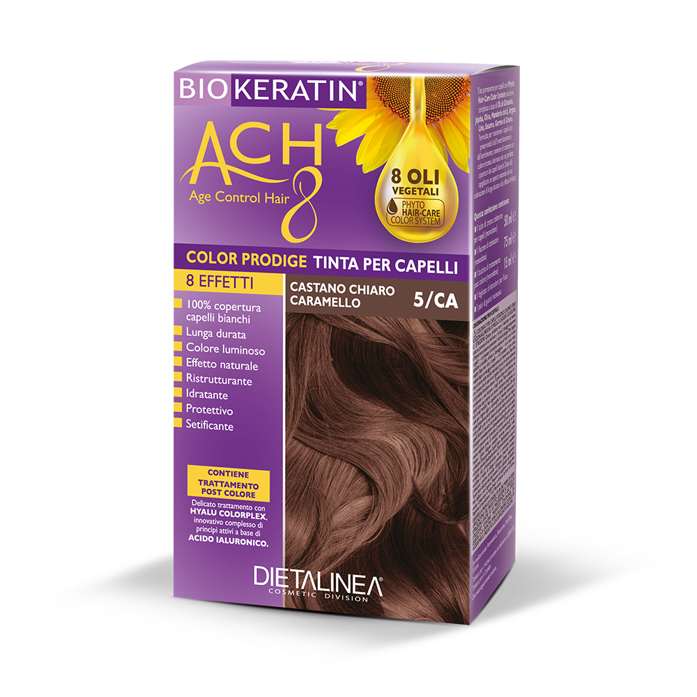 Biokeratin ACH 8 Kit Tinta Per Capelli 5/CA Castano Chiaro Caramello -1