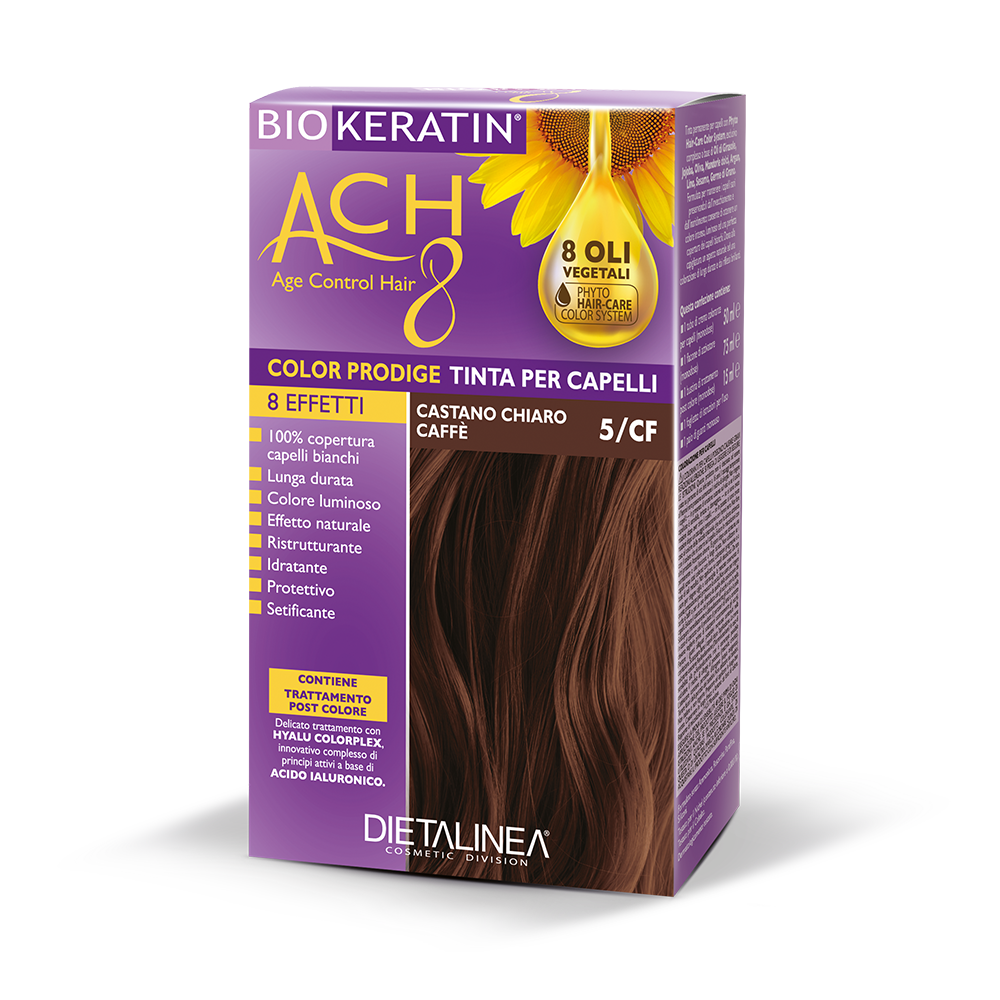 Biokeratin ACH 8 Kit Tinta Per Capelli 5/CF Castano Chiaro Caffè-1