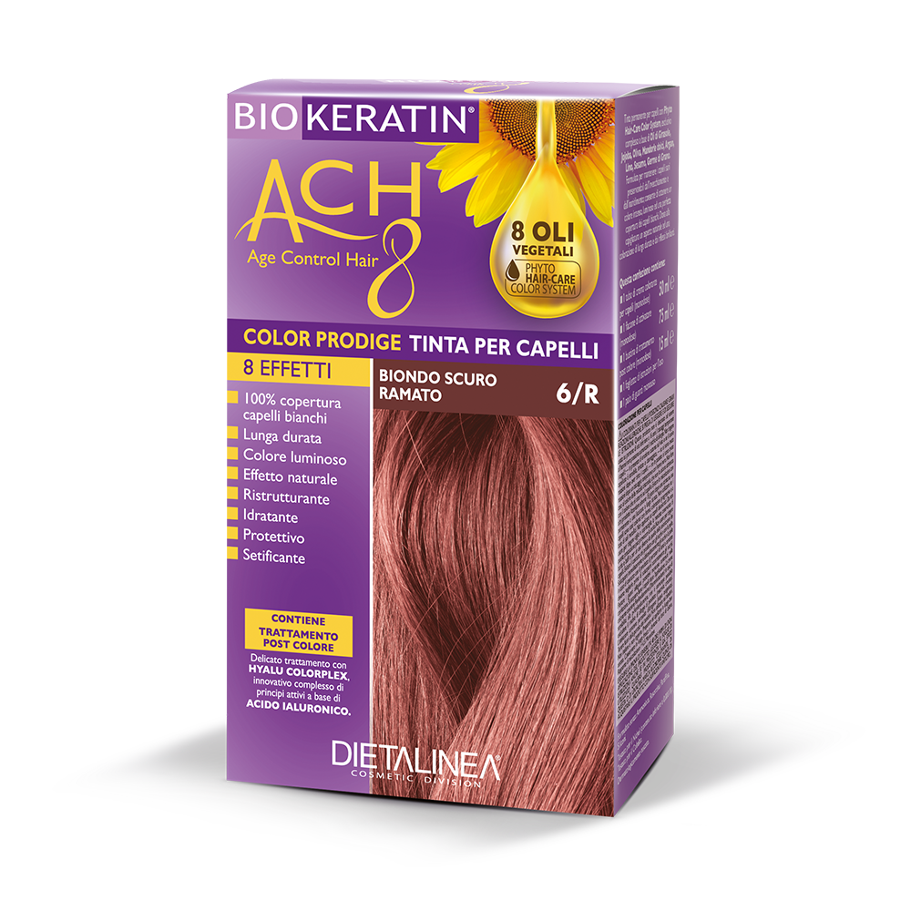 Biokeratin ACH 8 Kit Tinta Per Capelli 6/R Biondo Scuro Ramato -1