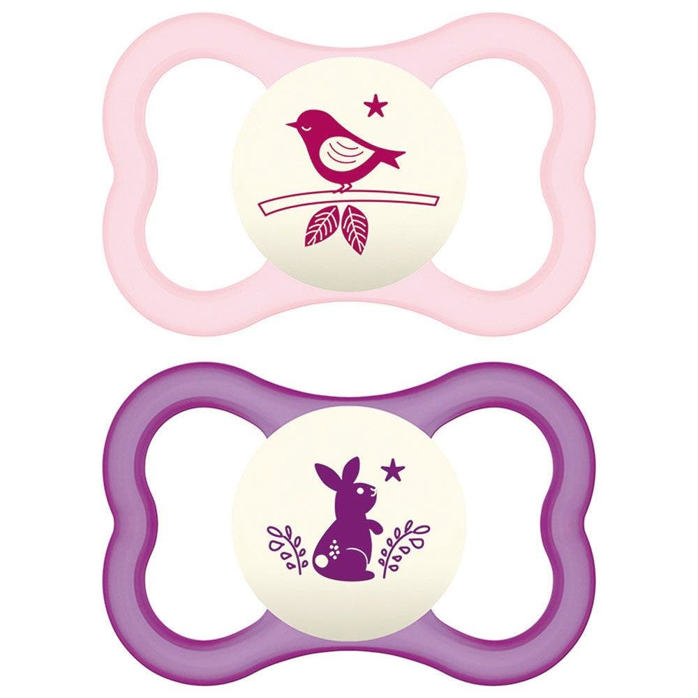 Mam Air Night Set Succhietto In Silicone Per Bambine 6 Mesi+ Fantasia Assortita-1