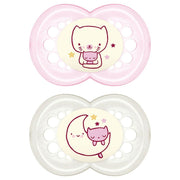 Mam Night Set Succhietto In Silicone Per Bambine 6 Mesi+ Fantasia Assortita-1