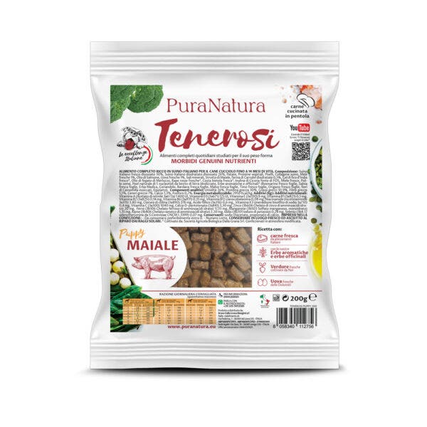 PuraNatura Tenerosi Maiale Cibo Secco Cuccioli Sacco 200g-2