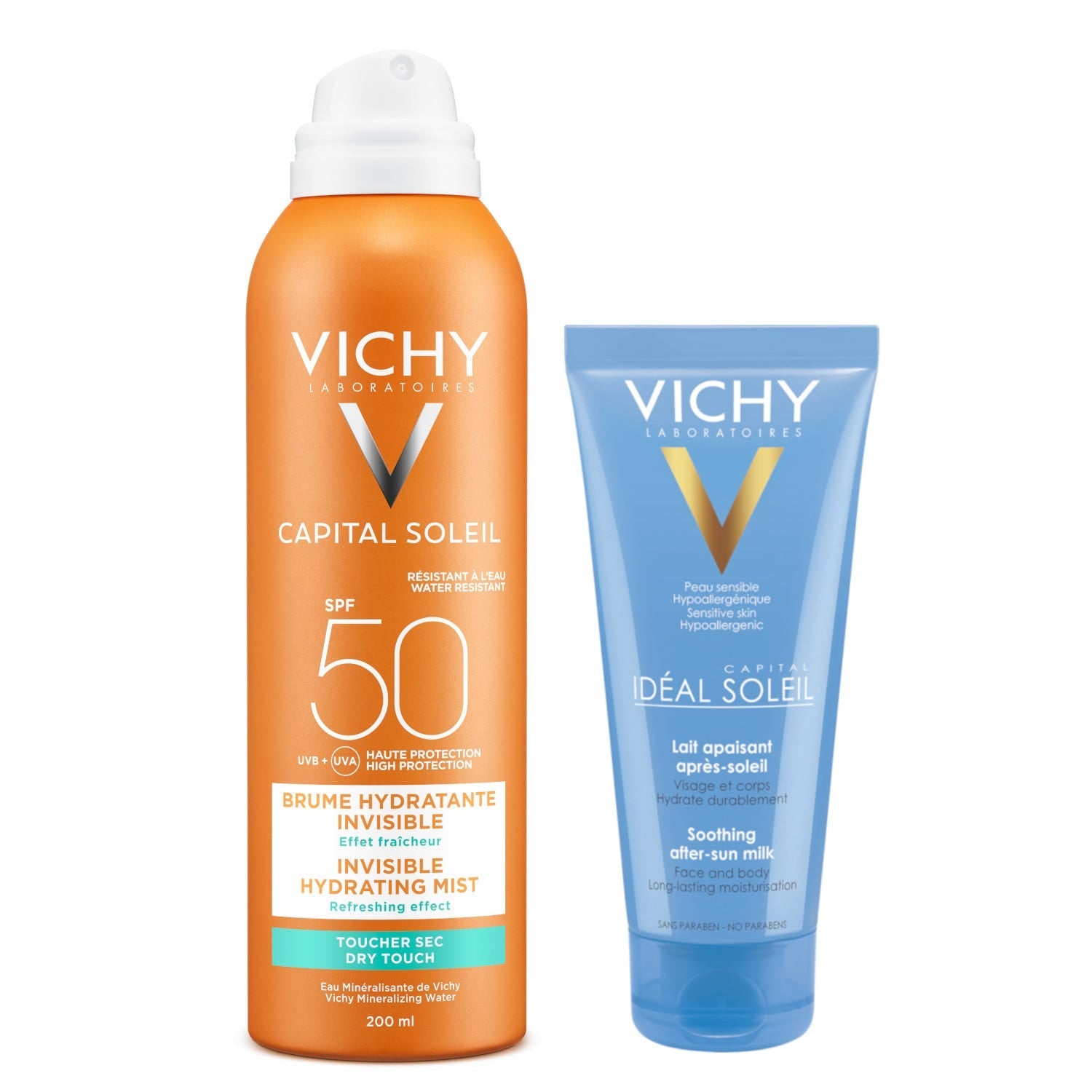Vichy Capital Soleil Spray Invisibile Idratante SPF50 200ml + Doposole 100ml  - 2
