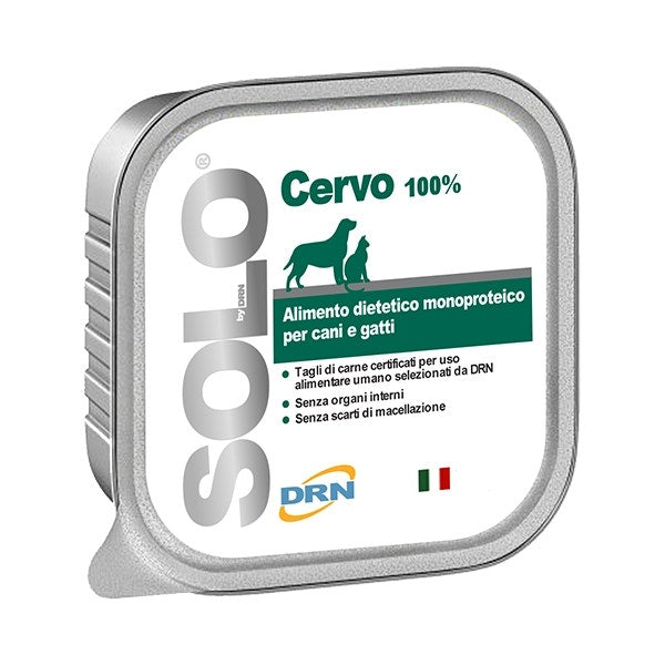 Drn Solo Cervo Alimento Dietetico Monoproteico Umido Per Cani/Gatti 100g-4