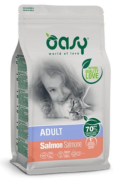 Oasy Lifestage Adult Salmone Cibo Secco Per Gatti 7,5kg-1