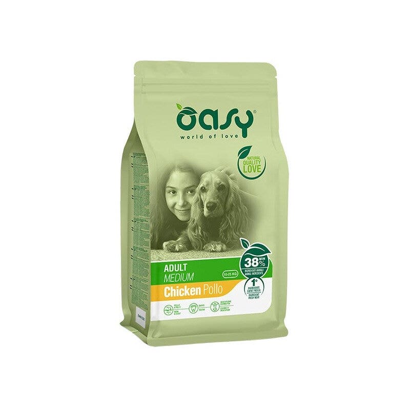 Oasy Adult Medium Con Pollo Per Cani Adulti 3kg-1