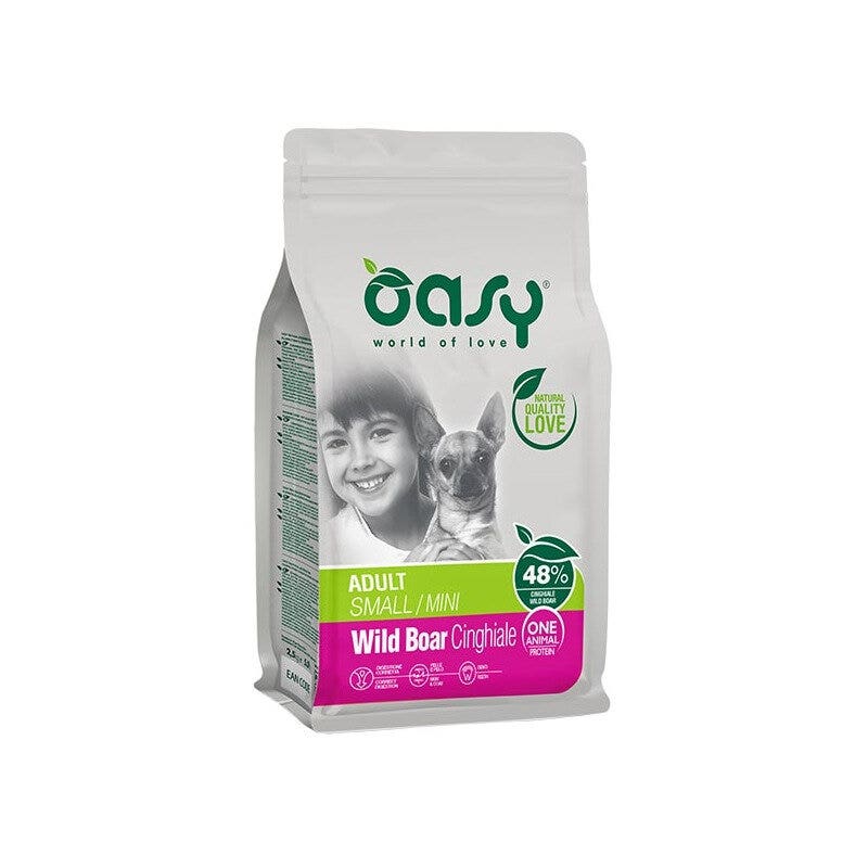 Oasy One Animal Protein Adult Small & Mini Con Cinghiale Per Cani Adulti 800g-1