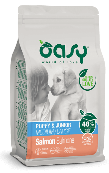 Oasy Dry Monoproteico Cane Puppy Medium Large Salmone 12kg-1