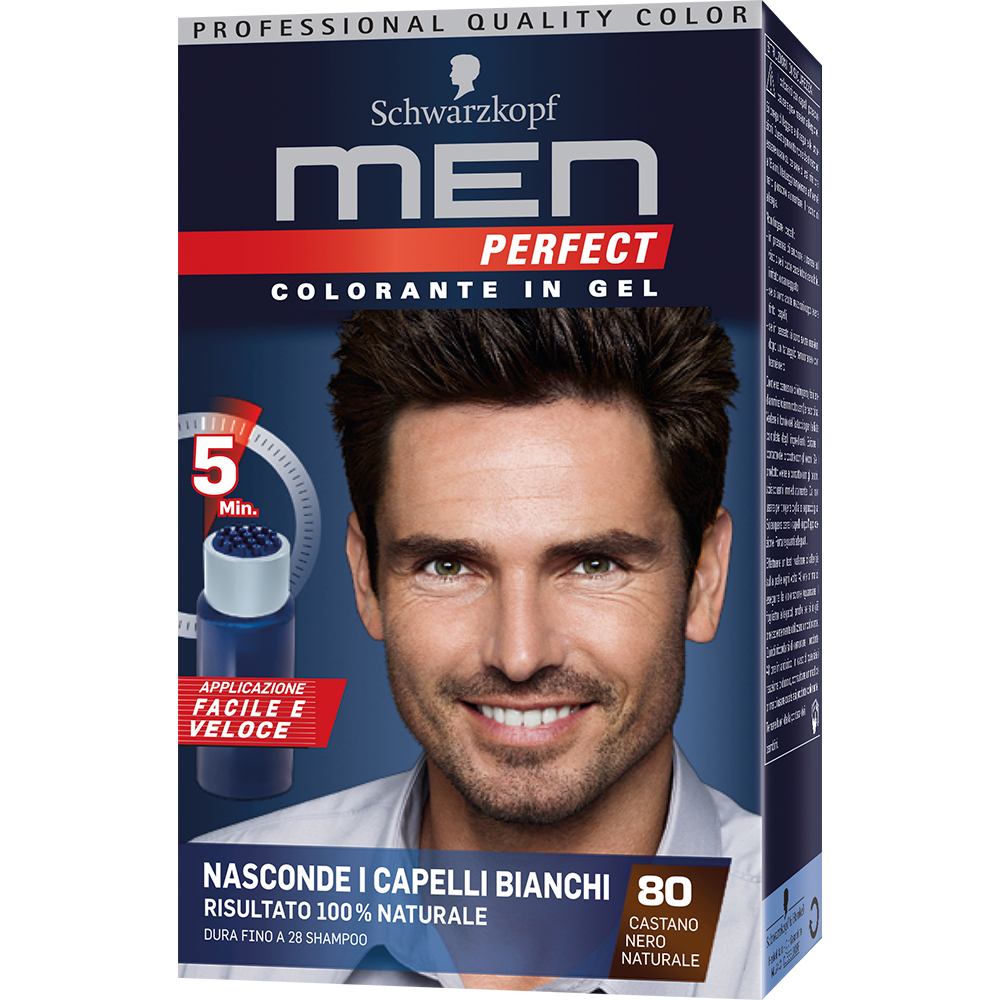 Schwarzkopf Men Perfect Colorante In Gel 80 Castano Nero Naturale  - 2