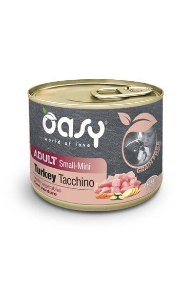 Oasy Grain Free Formula Cibo Umido Tacchino Per Cani Adulti Taglia Piccola 200g-1
