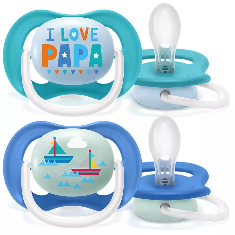 Philips Avent Ciuccio Ultra Air Boat/Papa Maschio 6-18 Mesi 2 Pezzi-1