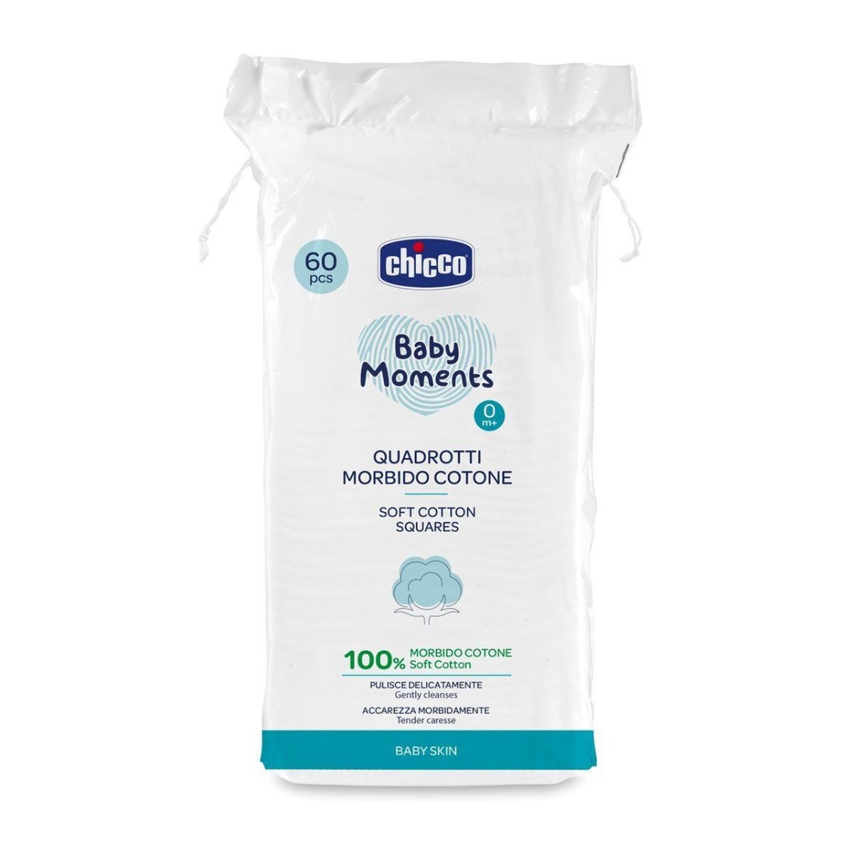 Chicco Baby Moments Quadrotti Morbido Cotone 60 Pezzi-2