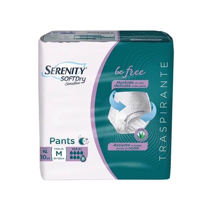 Serenity Pants Be Free Mutandina Per Incontinenza Taglia M Assorbenza Maxi 10 Pezzi-2