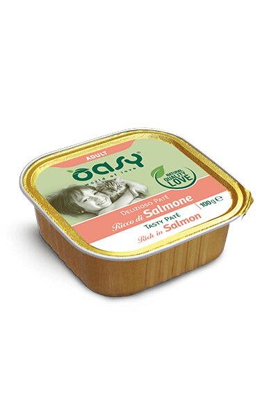 Oasy Delizioso Paté Per Gatti Adult Ricco di Salmone 100g-1