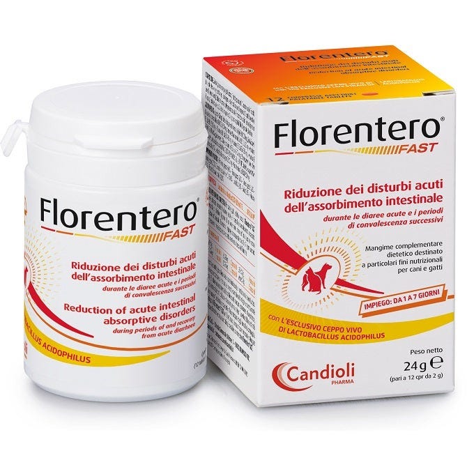 Candioli Florentero Fast Mangime Complementare Cane/Gatto Barattolo Da 12 Compresse Appetibili Da 2g-2