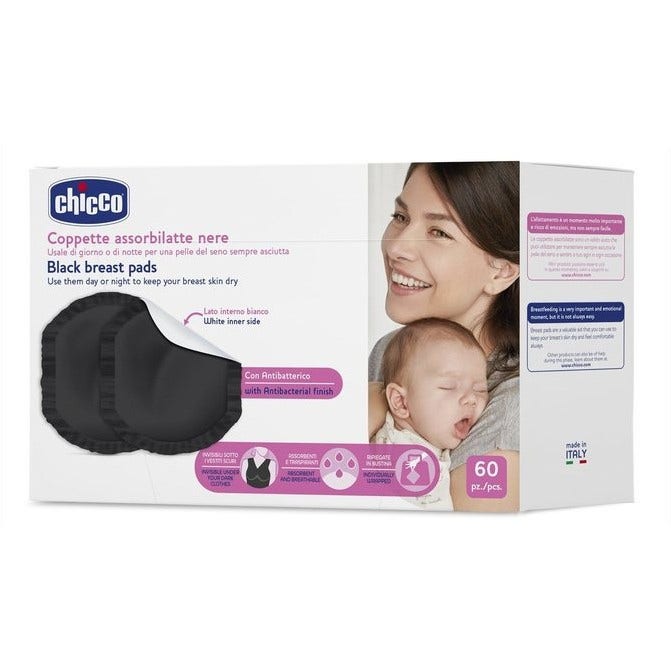 Chicco Coppetta Assorbilatte Antibatterica Nera 60 Pezzi-1