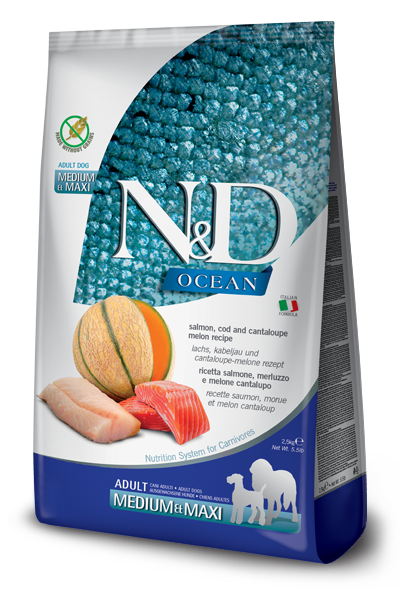Farmina N&D Ocean Salmone E Merluzzo Cani Adulti Taglia Media E Grande Sacco 12kg-2