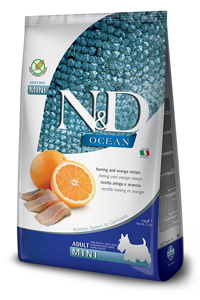 Farmina N&D Ocean Aringa E Arancia Cani Adulti Taglia Mini Sacco 2,5kg-1
