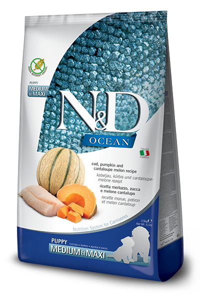 Farmina N&D Ocean Merluzzo E Zucca Cani Cuccioli Taglia Media E Grande Sacco 2,5kg-2