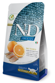 Farmina N&D Ocean Neutered Aringa E Arancia Gatti Adulti Sterilizzati Sacco 1,5kg-2