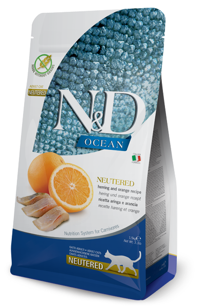 Farmina N&D Ocean Neutered Aringa E Arancia Gatti Adulti Sterilizzati Sacco 300g-2