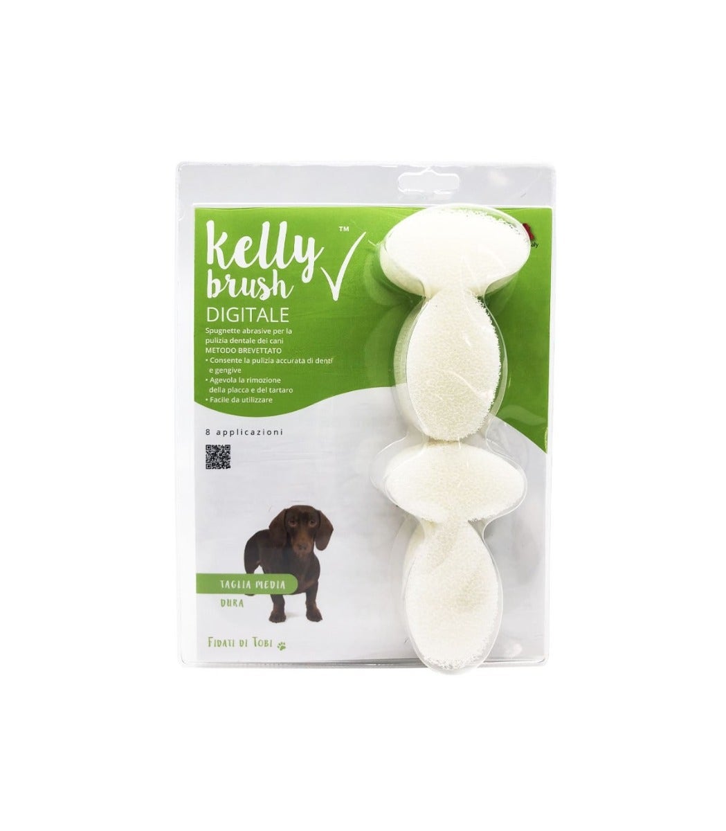 Kelly Brush Kit Digitale Spugne Dure Antitartaro Taglia Media Per Cani 8 Applicazioni-1