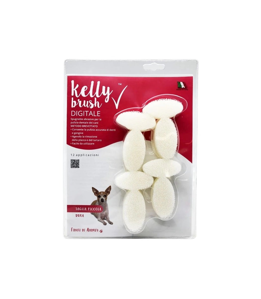 Kelly Brush Kit Digitale Spugne Dure Antitartaro Taglia Piccola Per Cani 12 Applicazioni-1