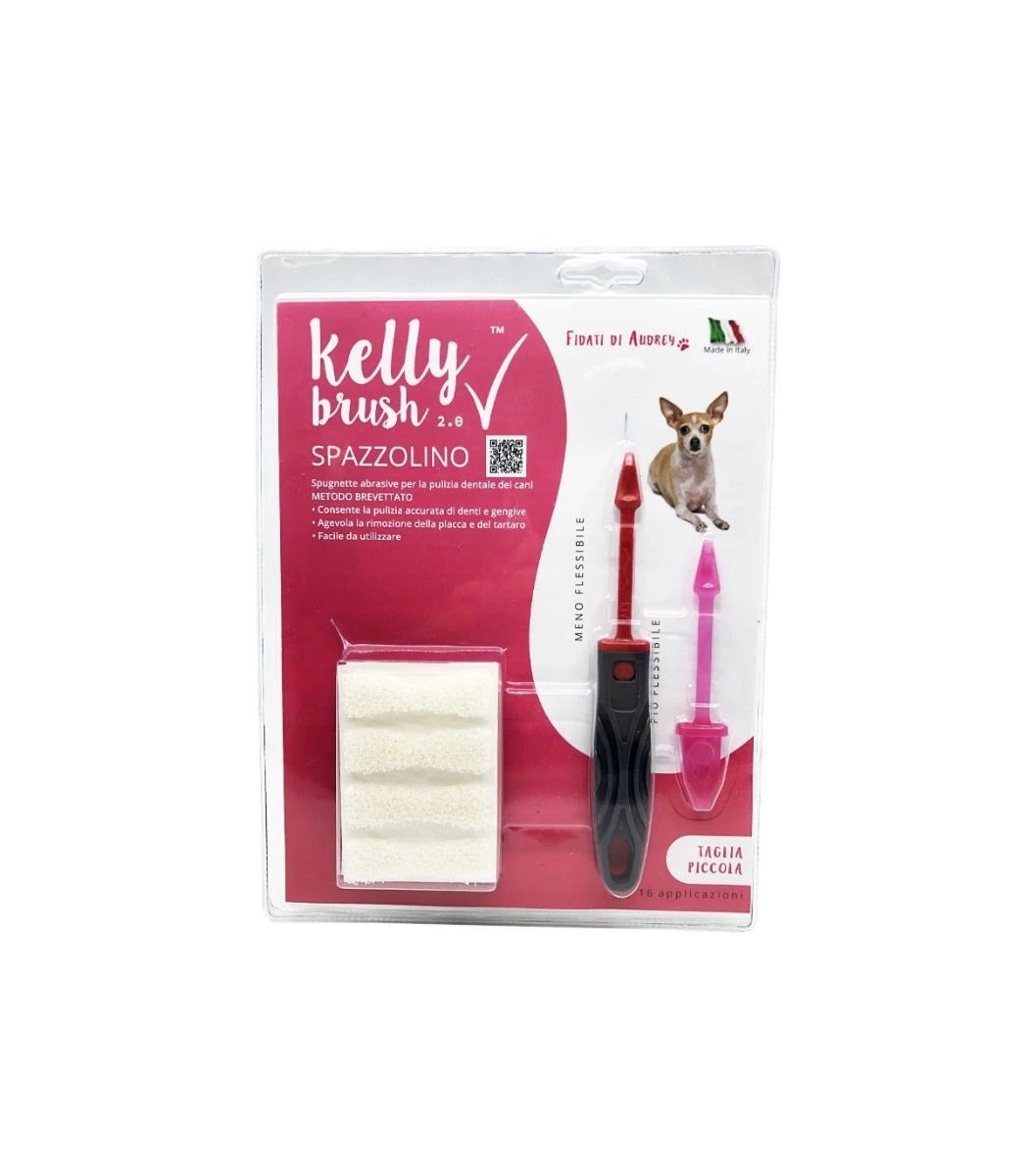 Kelly Brush Kit Spazzolino E Spugnette Taglia Piccola Per Cani 16 Applicazioni-1