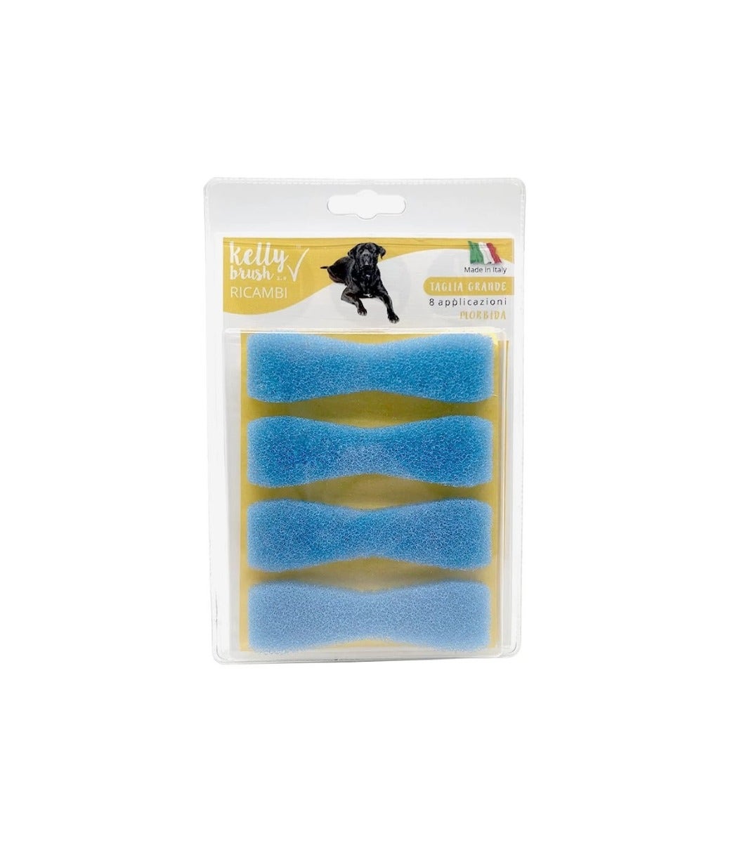 Kelly Brush Ricambi Kit Spazzolino Taglia Grande Spugne Morbide Per Cani 8 Applicazioni-2