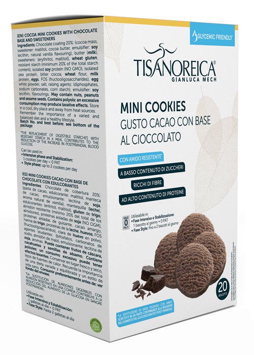 Gianluca Mech Mini Cookies Cacao Base Cioccolato Glycemic Friendly 250g-1