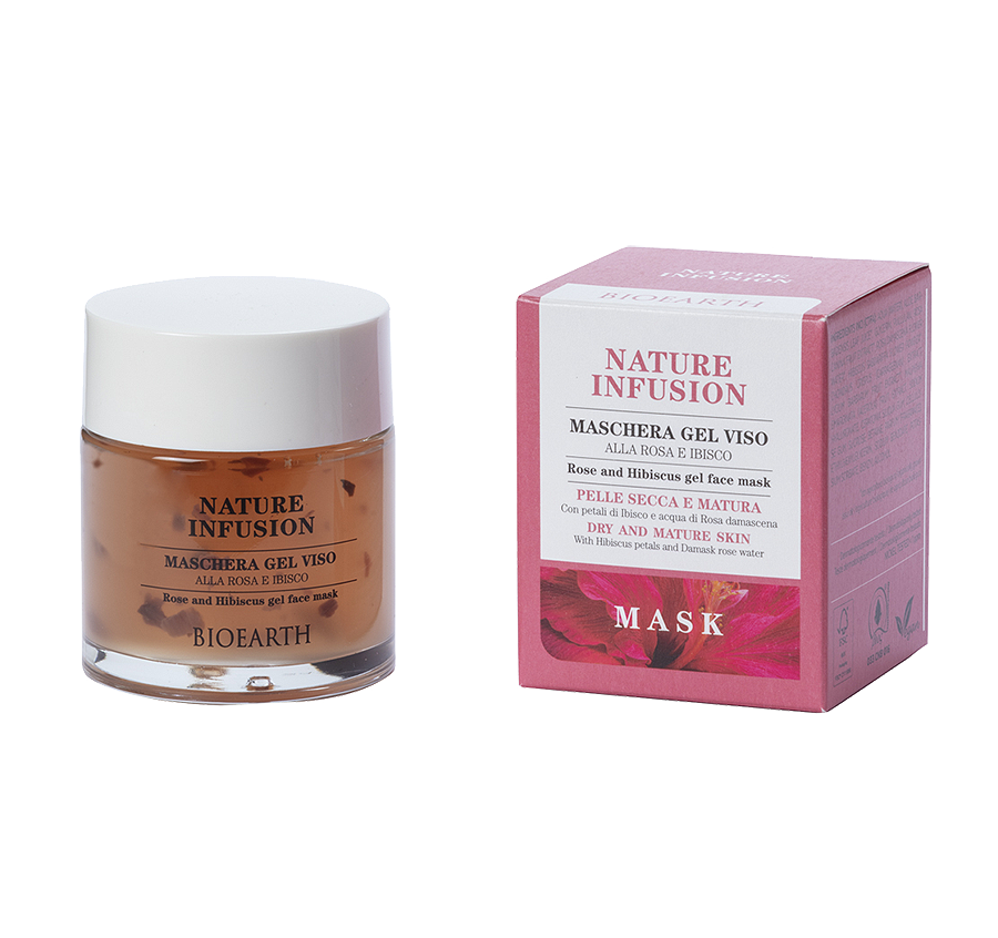 Bioearth Maschera Gel VisoRosa E Ibisco 100ml-1